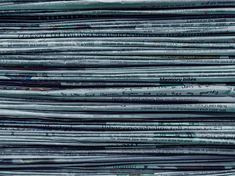 A stack of old newspapers